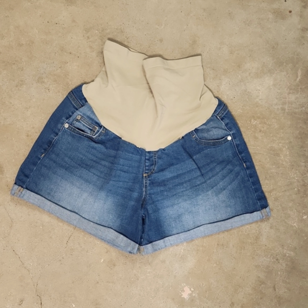 Indigo Blue Maternity Shorts Size XL Blue